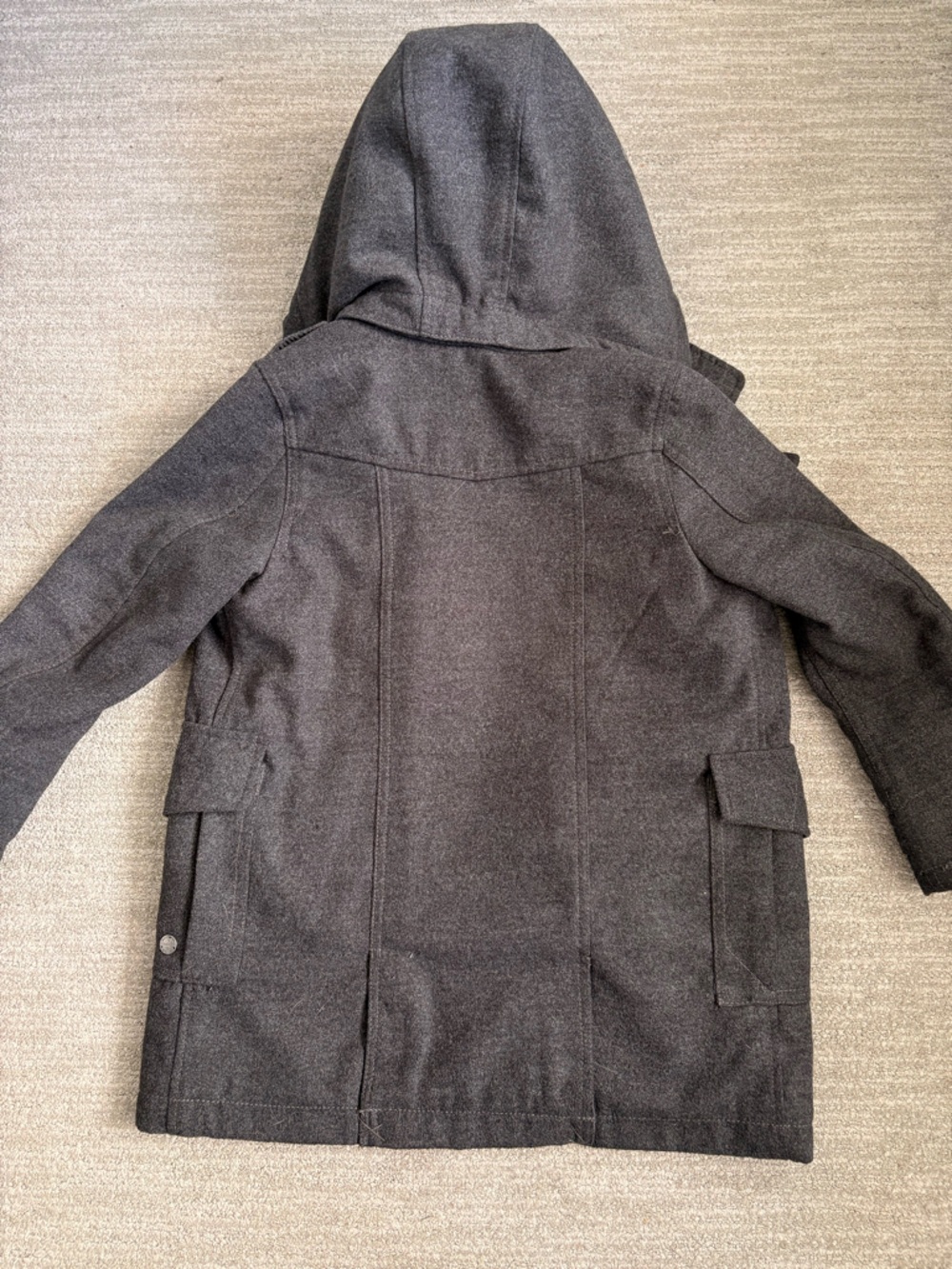 Mexx Boys' Gray Hooded Double-Breasted Coat (large) - Picture 7 of 9